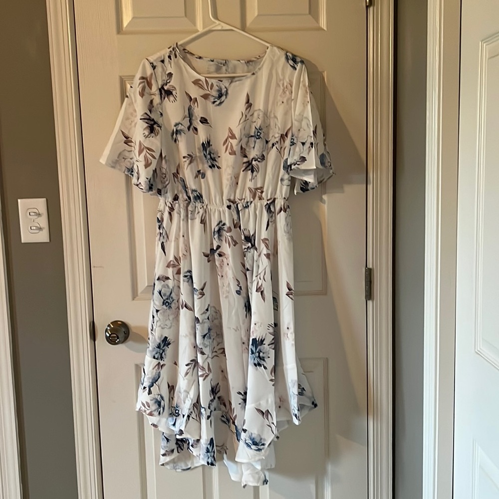 NWT Alaster Women’s Chiffon Casual Midi Dress Irregular Hem Summer Dress